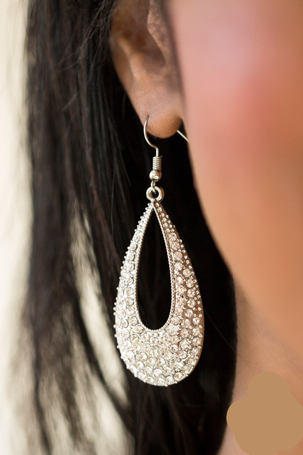 Paparazzi Earrings - Big Time Spender - white