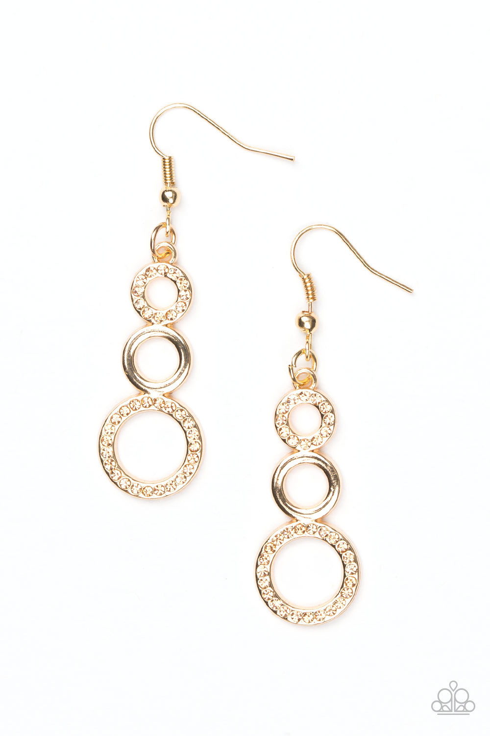 Paparazzi Earrings - Bubble Bustle - Gold