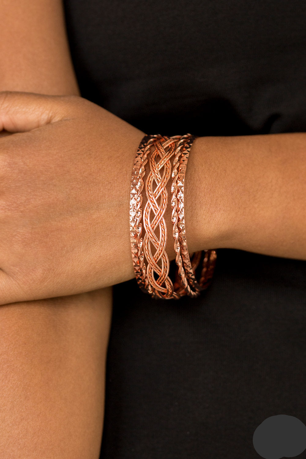 Paparazzi Bracelets - Bangle - Straight Street - Copper - B439
