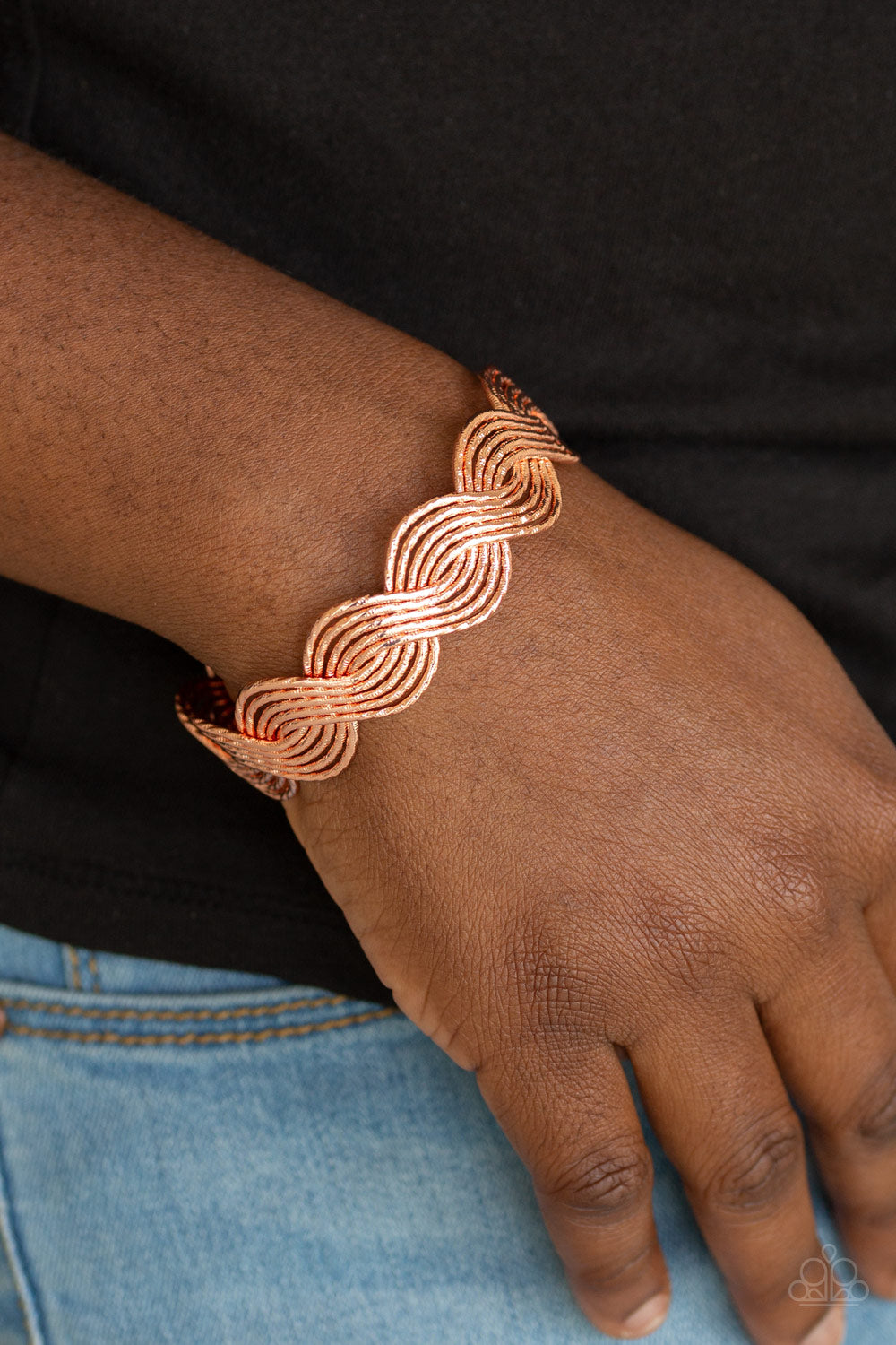Paparazzi Bracelets - Braided Brilliance - Copper