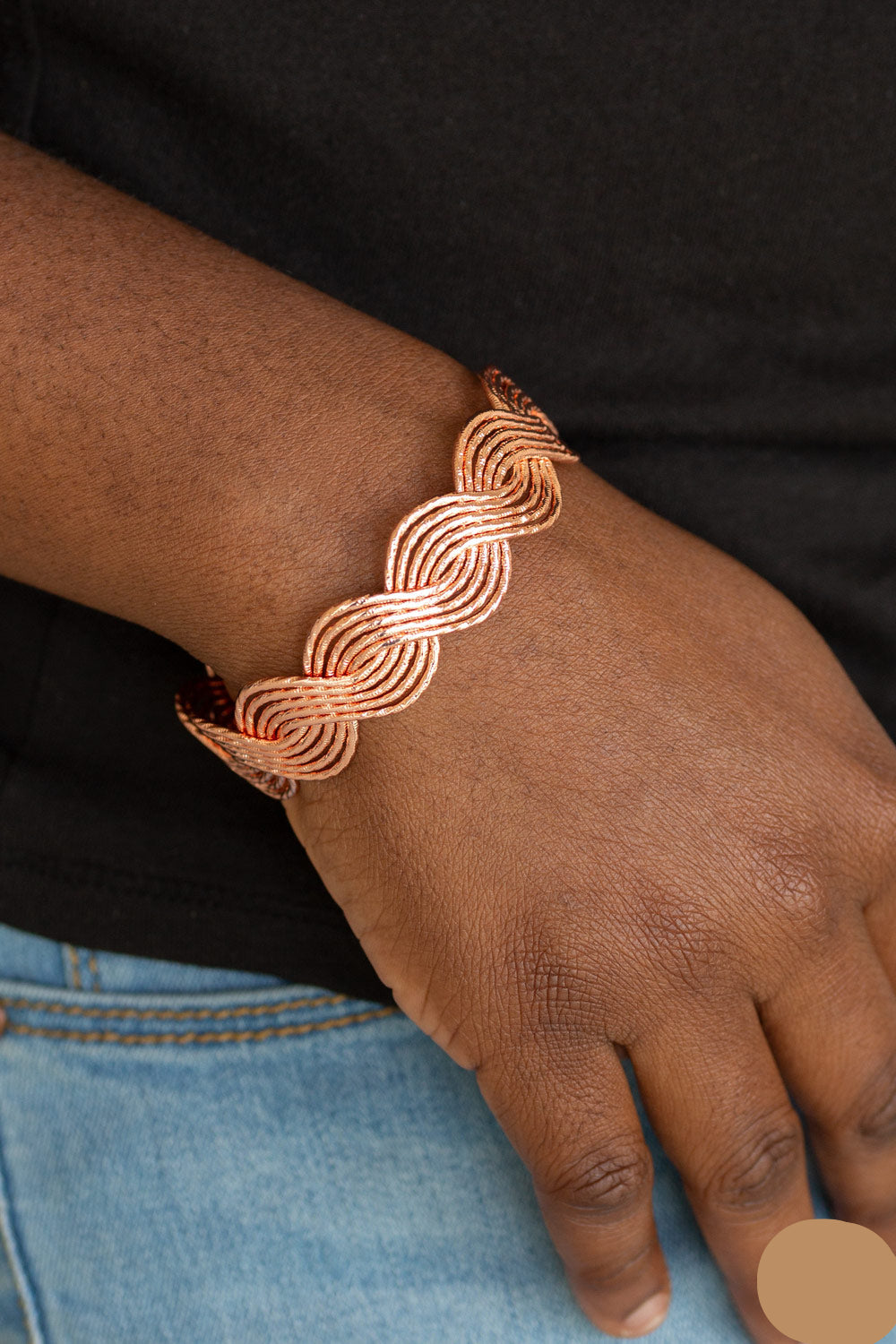 Paparazzi Bracelets - Braided Brilliance - Copper