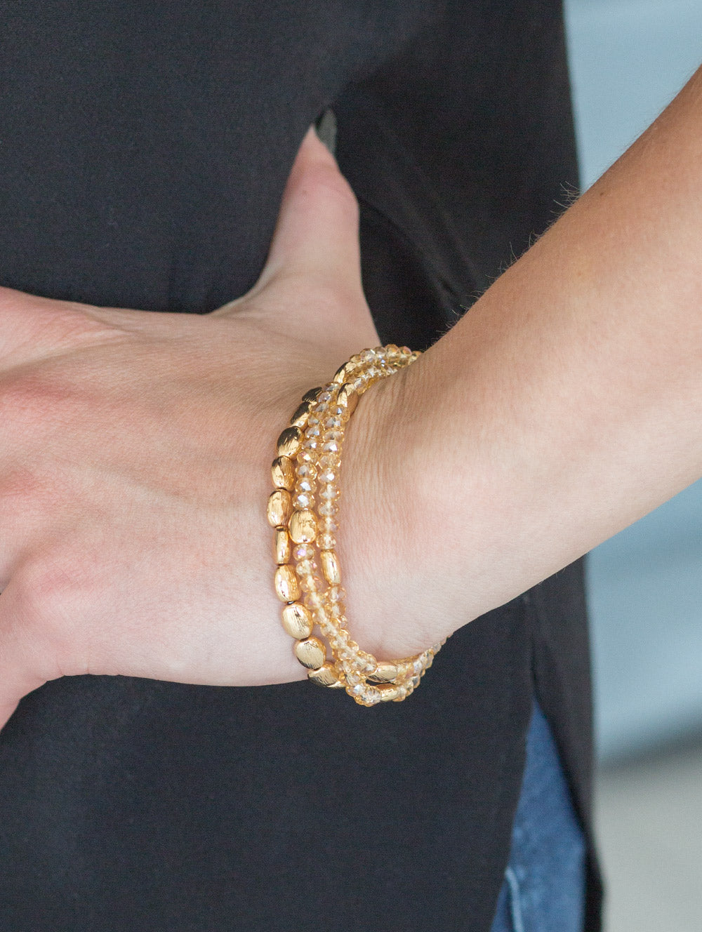 Paparazzi Bracelets - Hello Beautiful - Gold