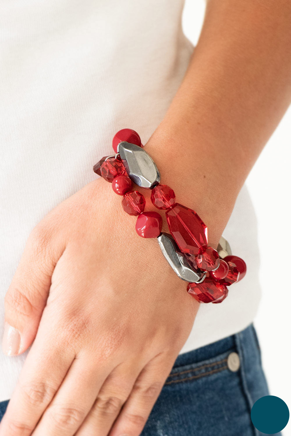 Paparazzi Bracelets - Rockin Rock Candy - Red