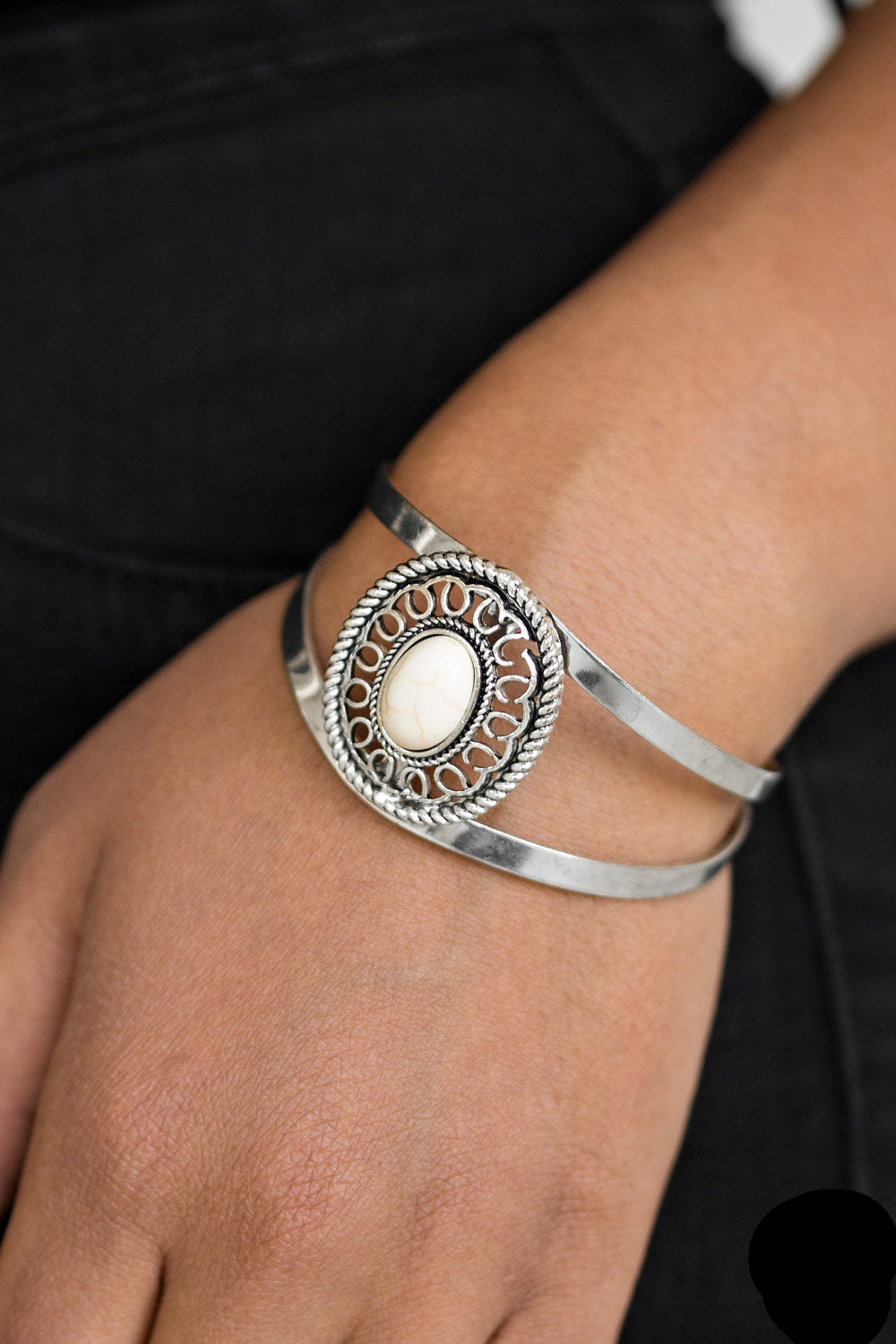 Paparazzi Bracelets - Deep In The Tumbleweeds - White Cuff
