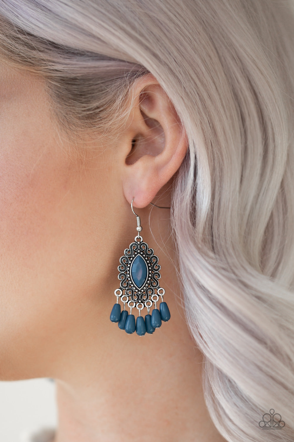 Paparazzi Earrings - Private Villa - Blue