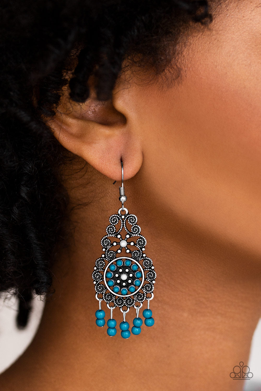 Paparazzi Earrings - Courageously Congo - Blue