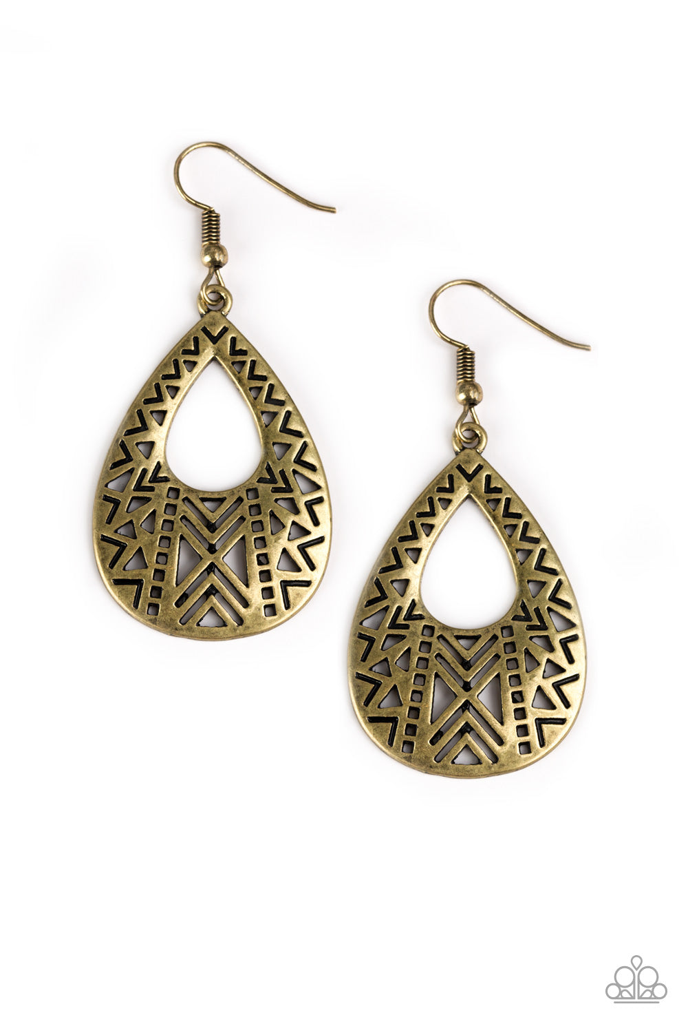 Paparazzi Earrings - Alpha Amazon - Brass