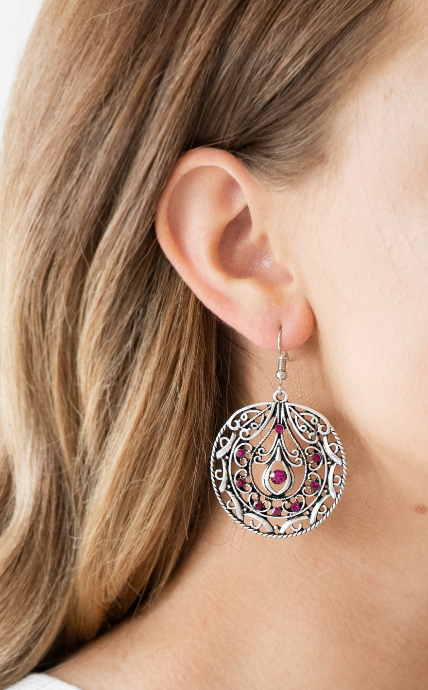 Paparazzi Earrings - Choose To Sparkle - Pink