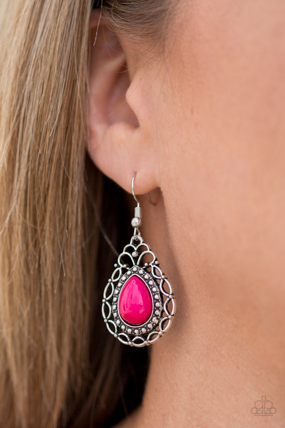 Paparazzi Earrings - Flirty Finesse - Pink