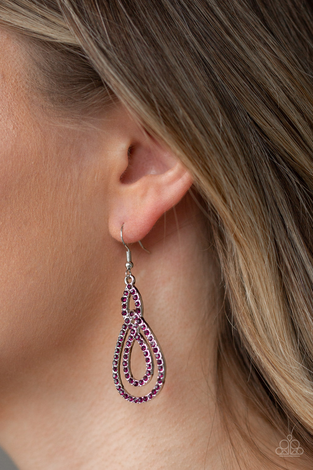 Paparazzi Earrings - Sassy Sophistication - Purple
