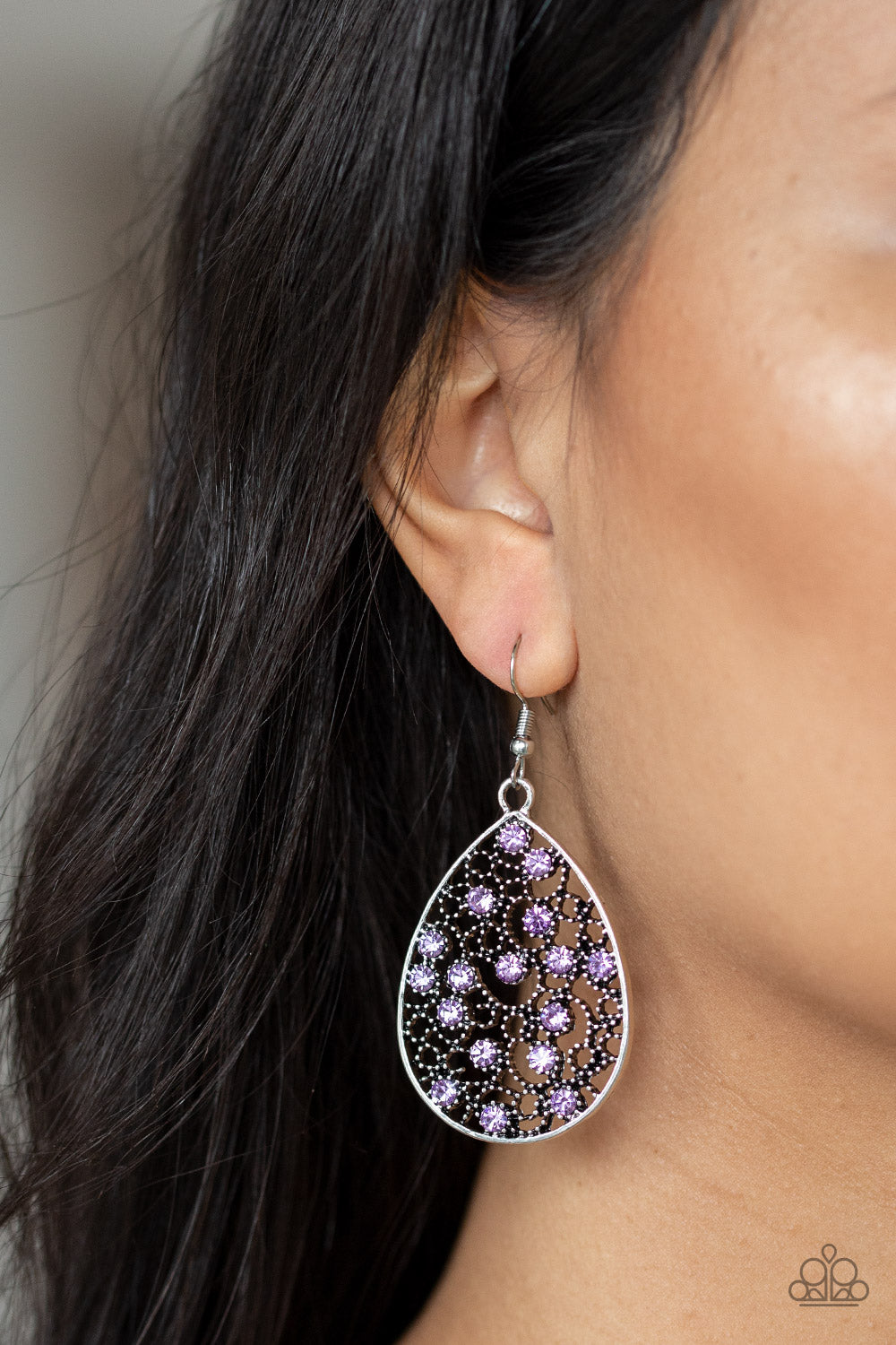 Paparazzi Earrings - Dazzling Dew - Purple