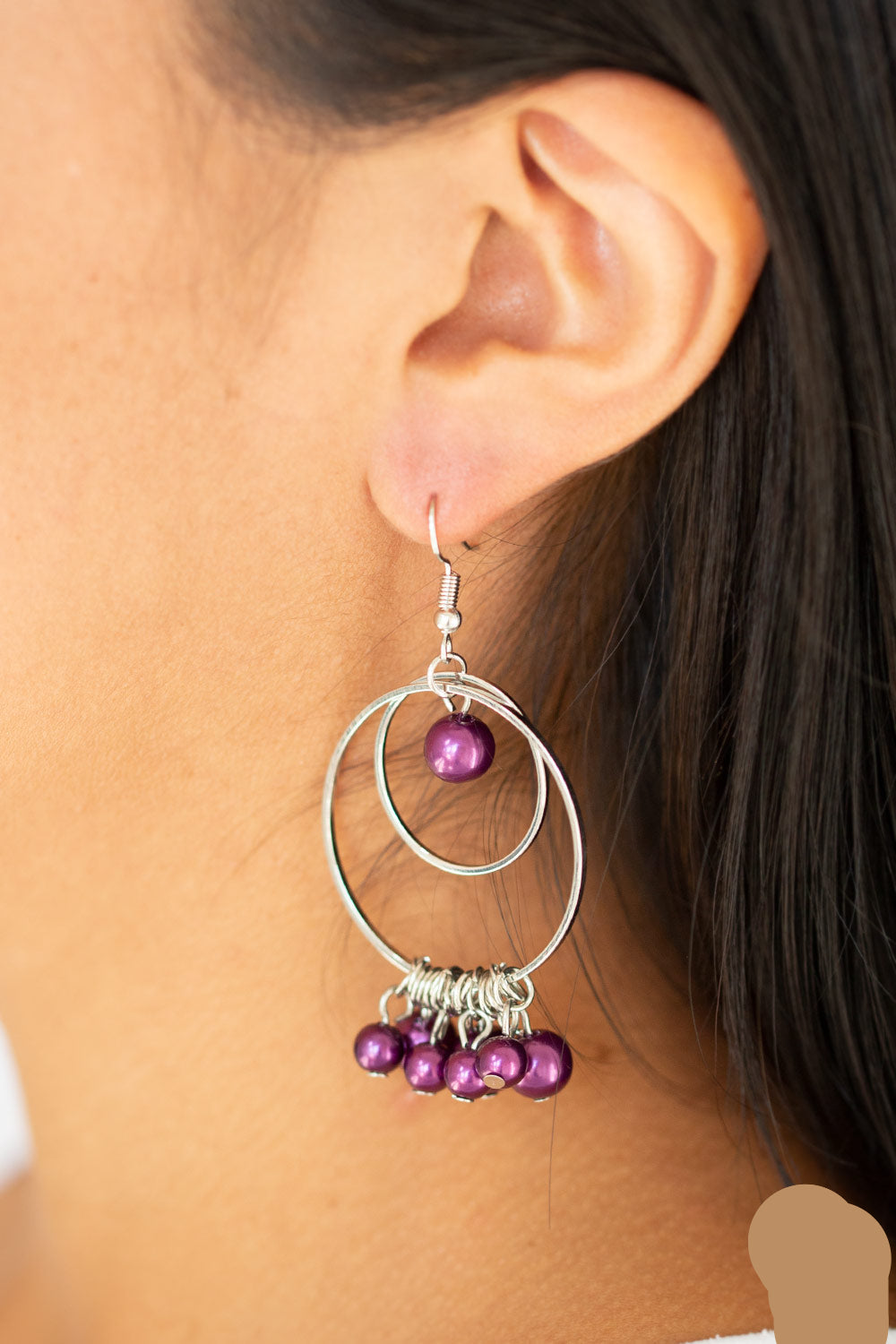 Paparazzi Earrings - New York Attraction - Purple