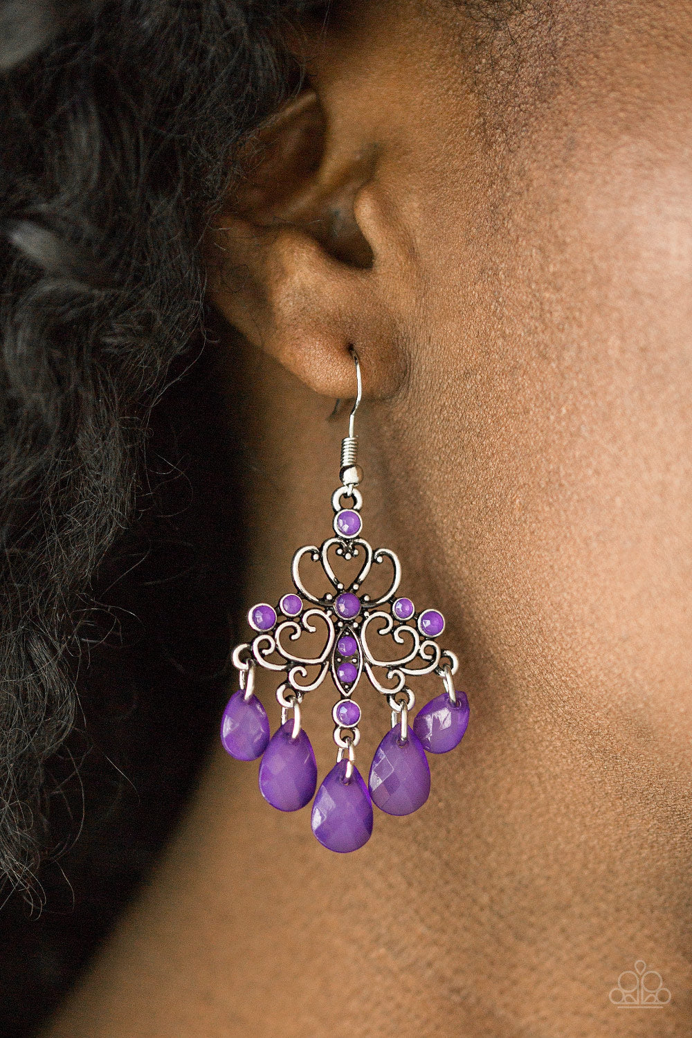 Paparazzi Earrings - Dip It Glow - Purple