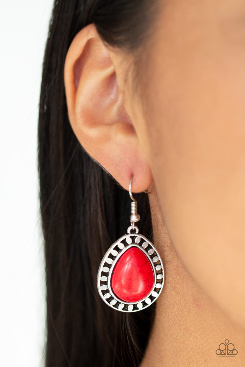 Paparazzi Earrings - Sahara Serenity - Red