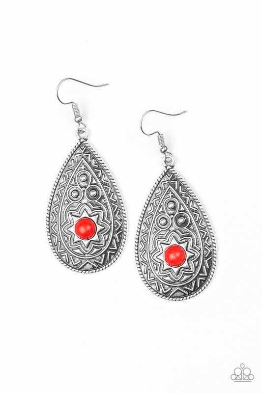 Paparazzi Earrings - Summer SOL - Red