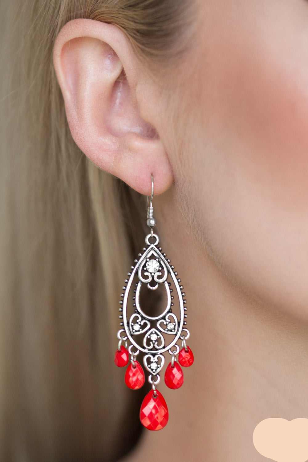 Paparazzi Earrings - Fashion Flirt - Red