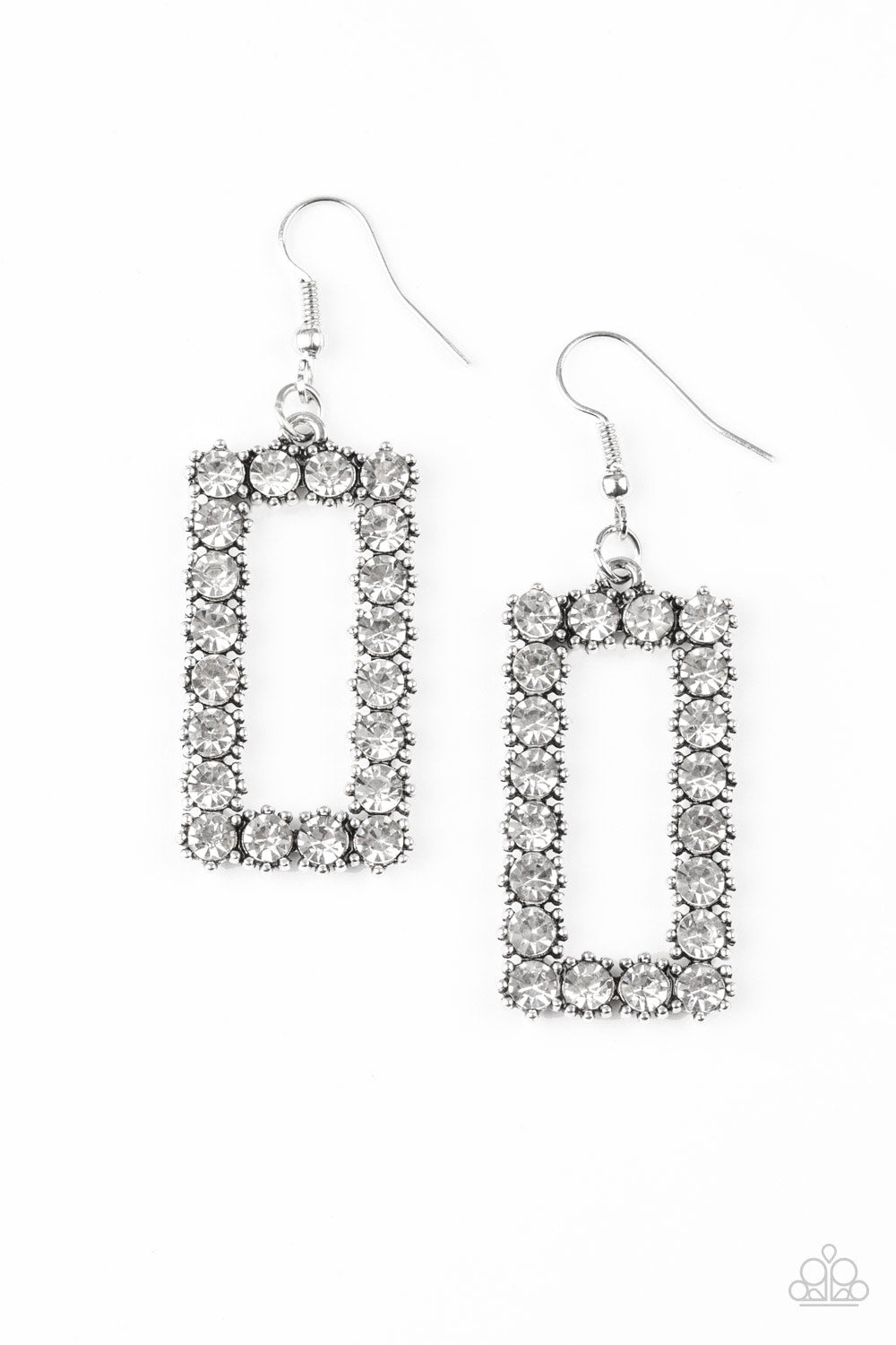 Paparazzi earring - Mirror, Mirror - White
