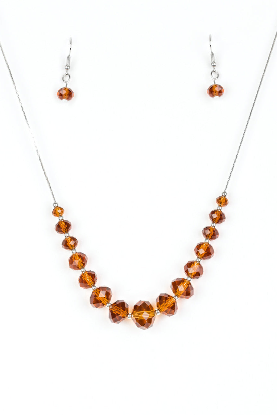Paparazzi Necklaces - Crystal Carriages - Brown