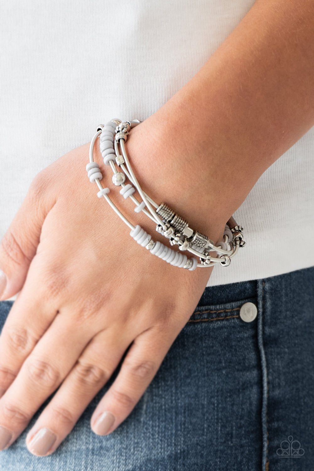 Paparazzi Bracelets - Tribal Spunk - Silver