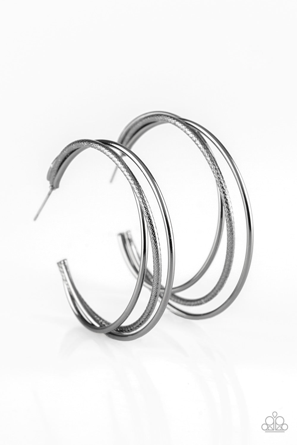 Paparazzi Earrings - Jumpin Through Hoops - Black