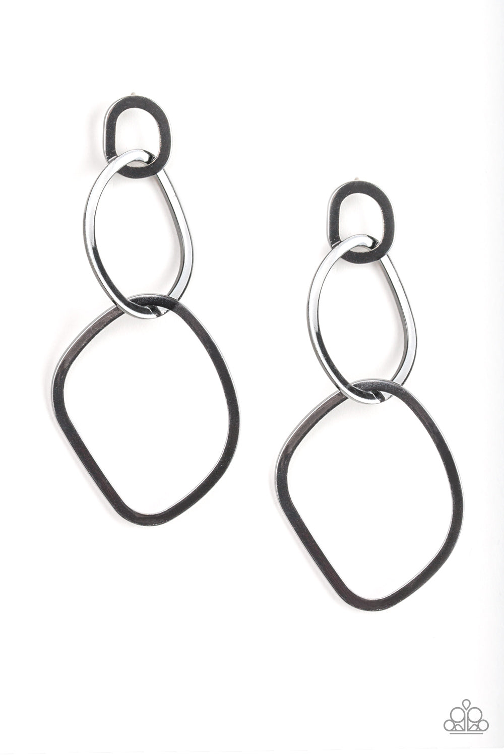 Paparazzi Earrings - Twisted Trio - Black