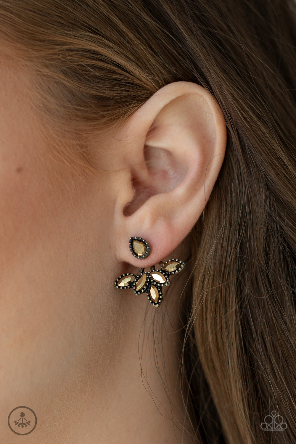 Paparazzi Earrings - A Force To Beam Reckoned With - Brass