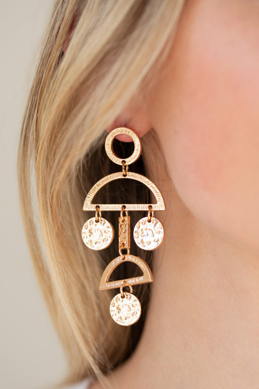 Paparazzi Earrings - Incan Eclipse - Gold