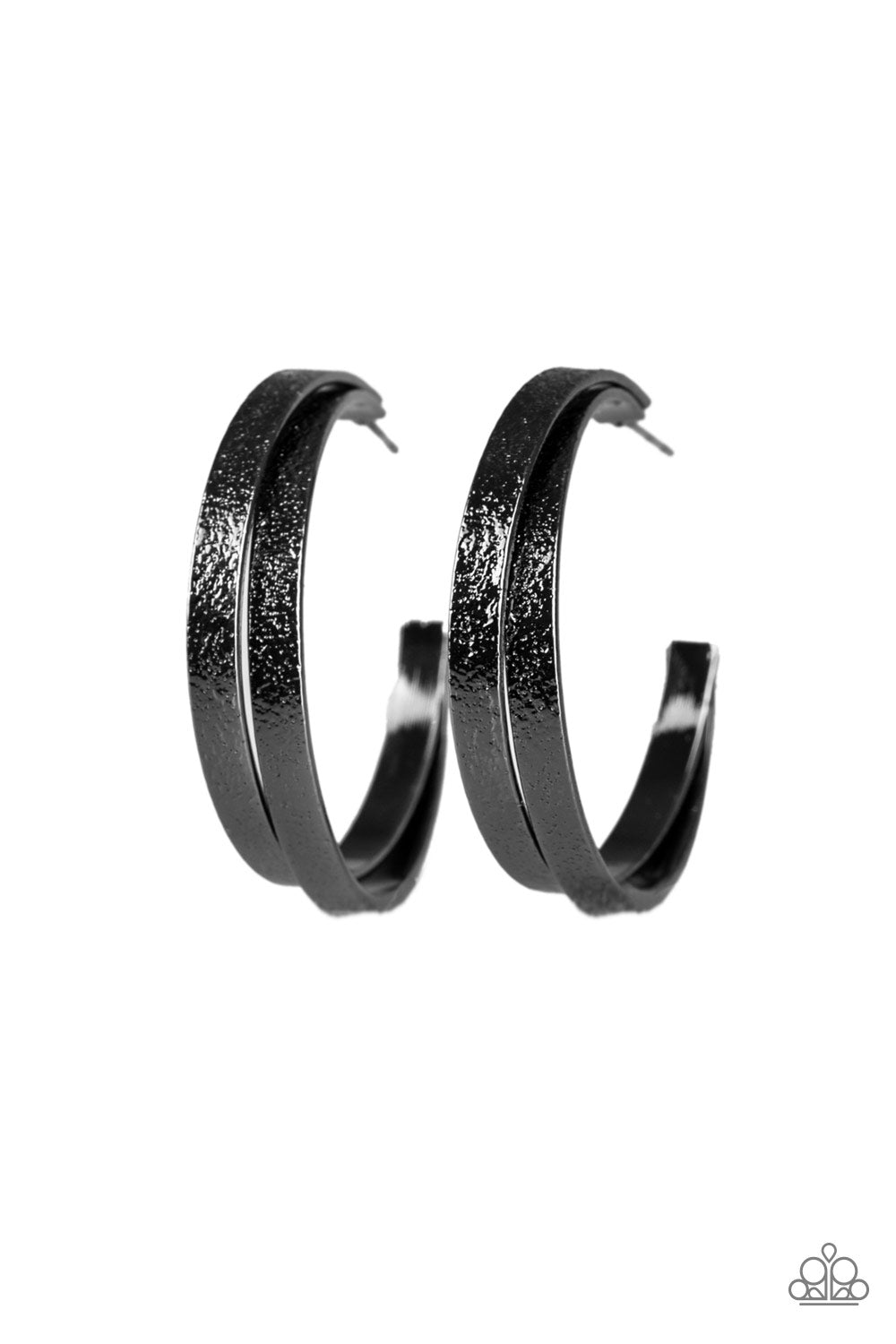 Paparazzi earring - High-Class Shine - Black