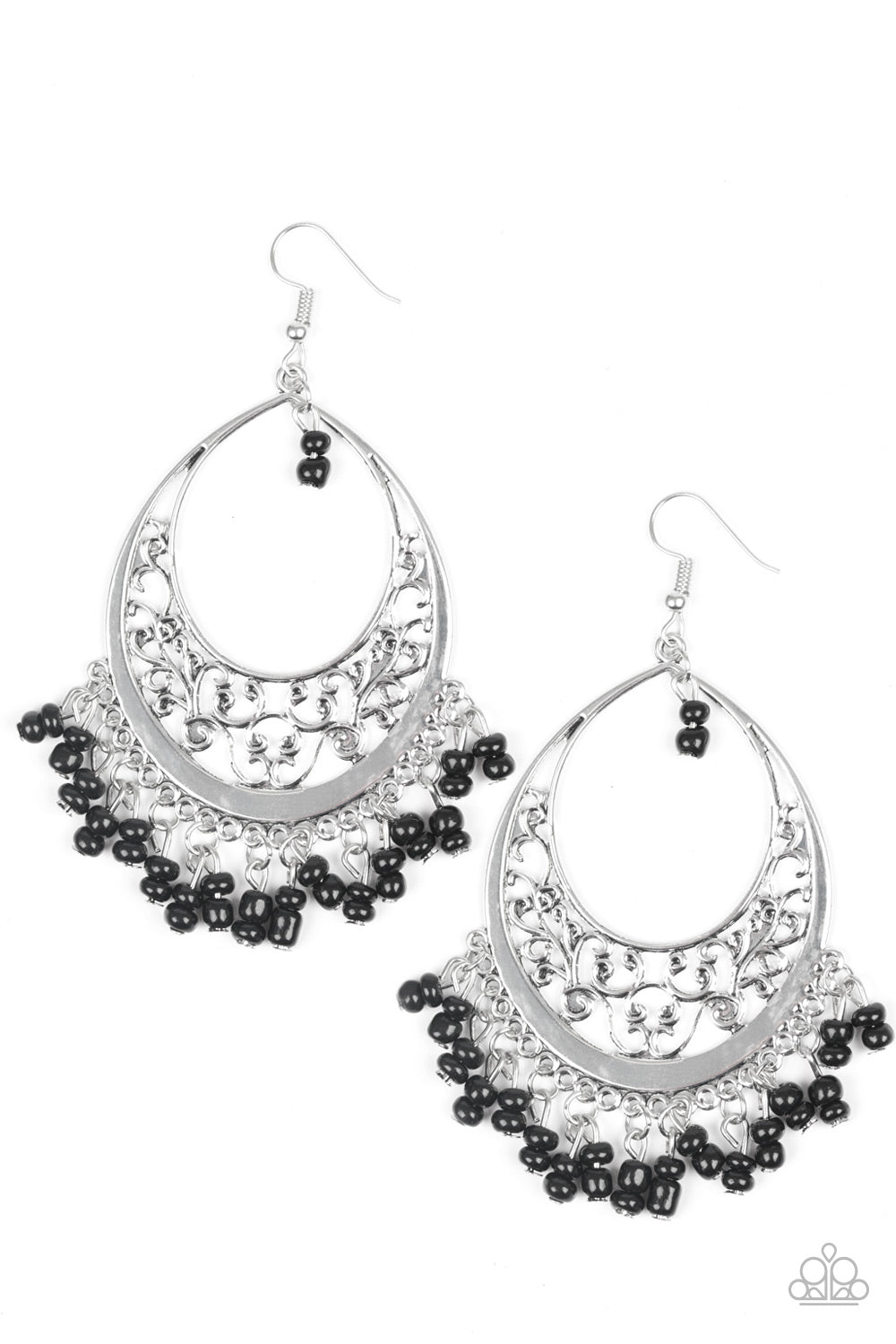 Paparazzi Earrings - Malibu Mamba - Black