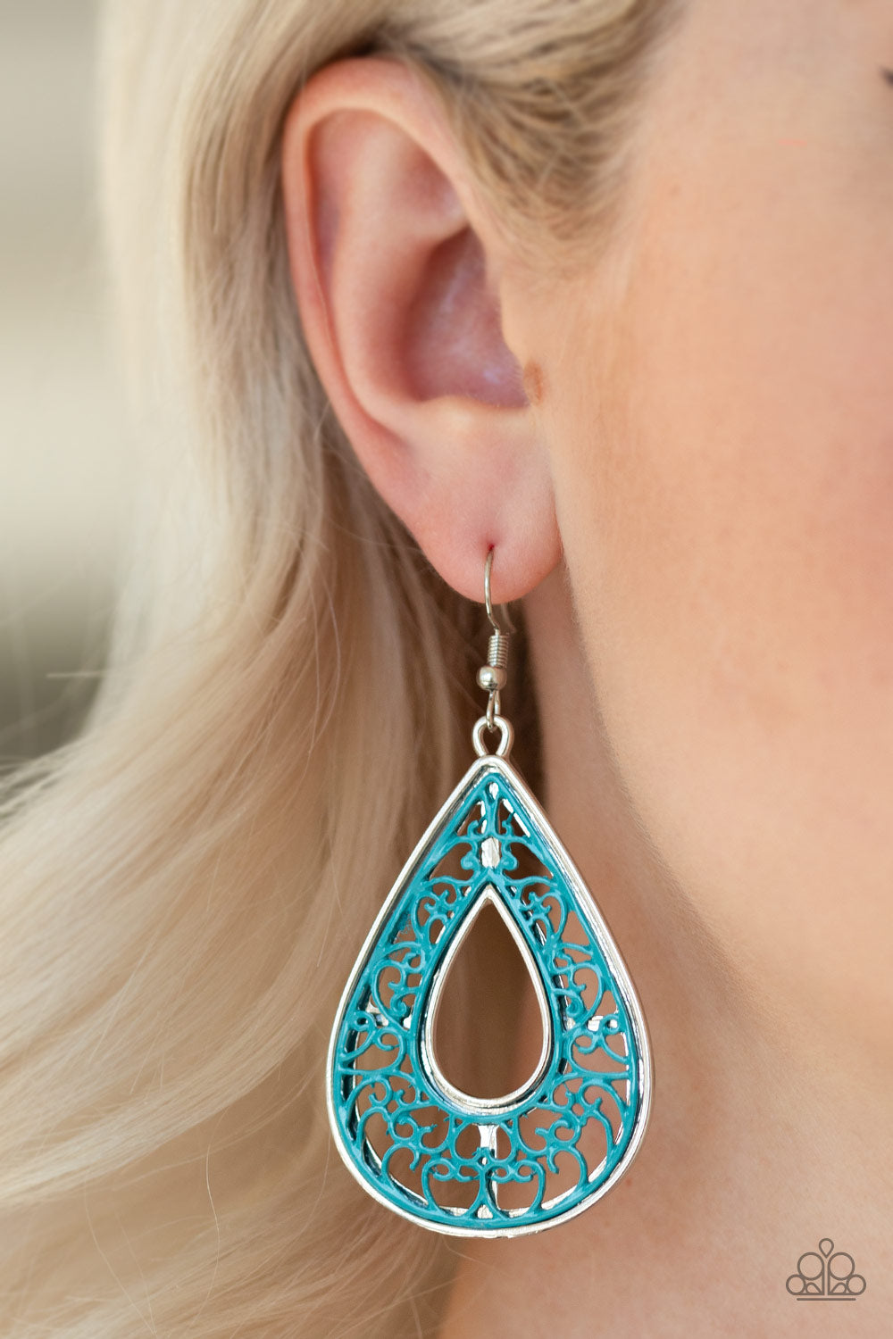 Paparazzi Earrings - Drop Anchor - Blue