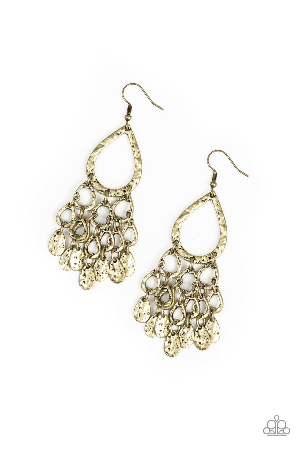 Paparazzi earring - Teardrop Trinket - Brass