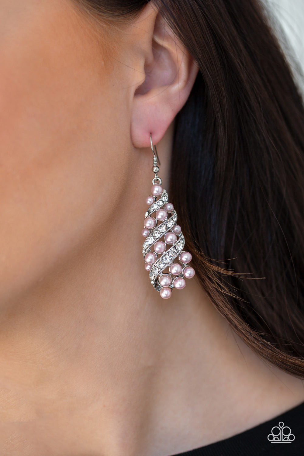 Paparazzi Earrings - Ballroom Waltz - Pink