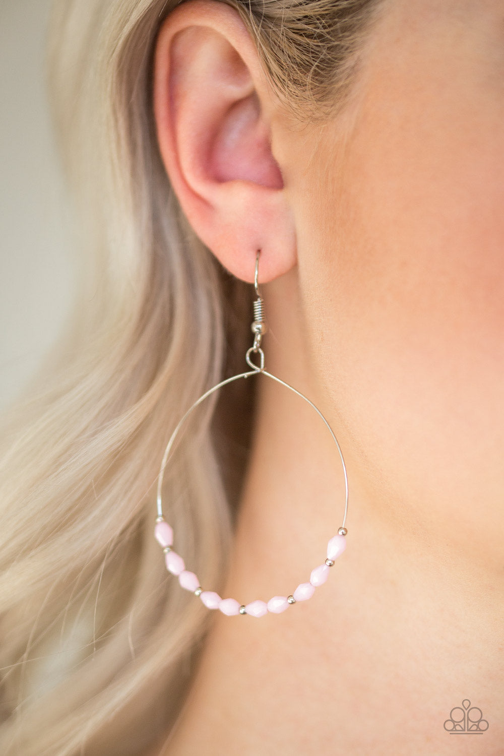 Paparazzi Earrings - Prize Winning Sparkle - Pink