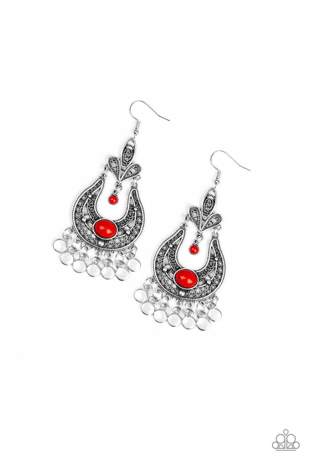 Paparazzi earring - Fiesta Flair - Red