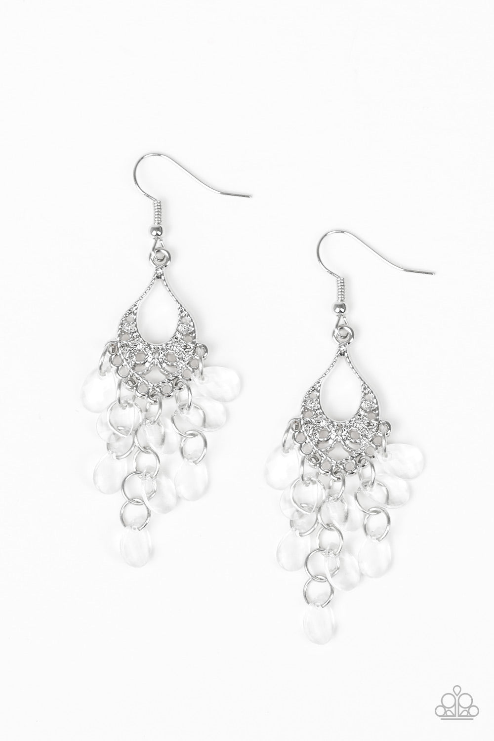 Paparazzi Earrings - What Happens In Maui - White