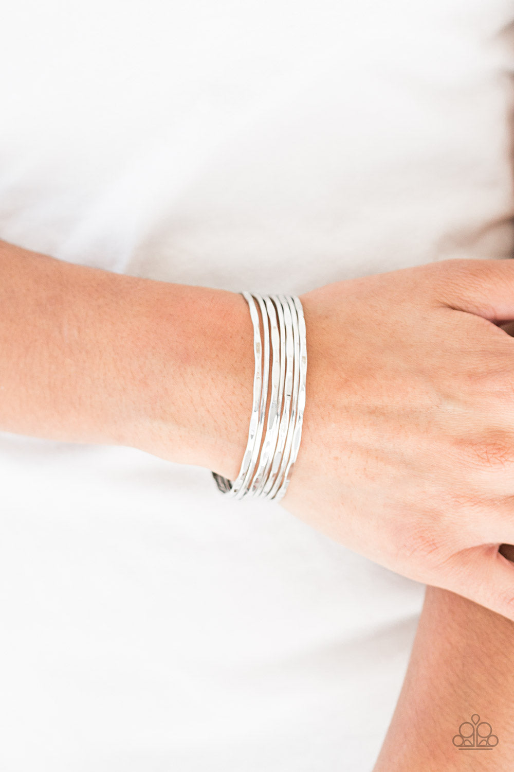 Paparazzi Bracelets - Timelessly Textured - Silver