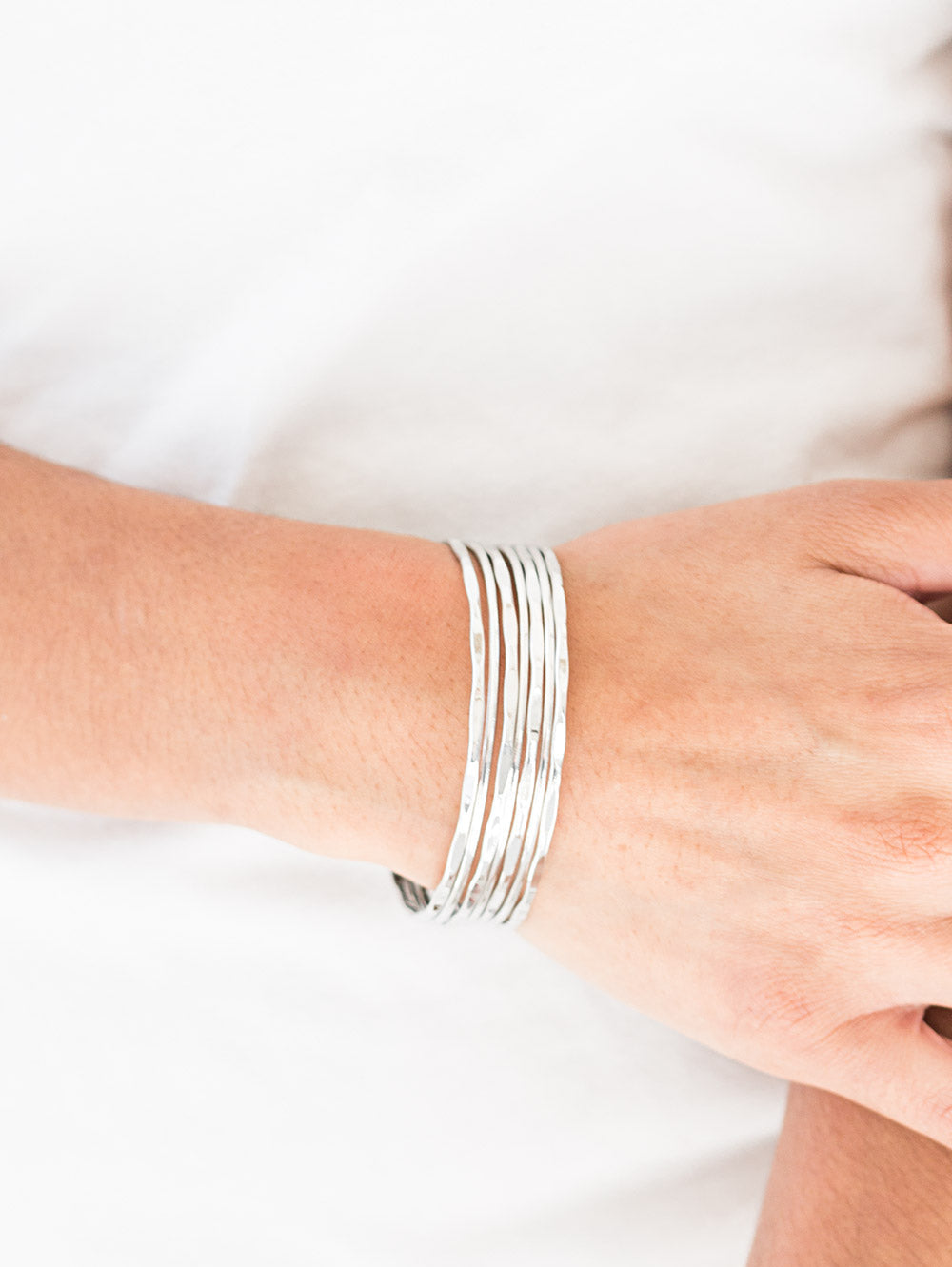 Paparazzi Bracelets - Timelessly Textured - Silver