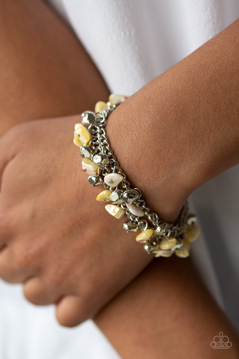 Paparazzi Bracelets - Plentiful Pebbles - Yellow