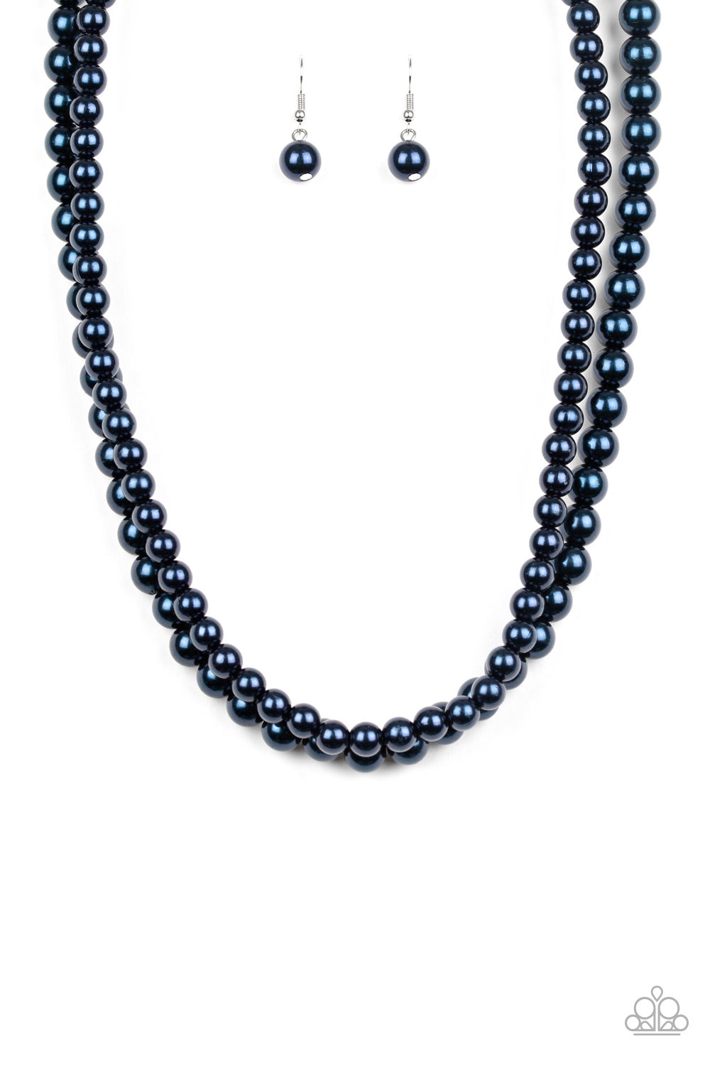 Paparazzi Necklace- A Touch of Classy- Navy Blue- Rhinestones