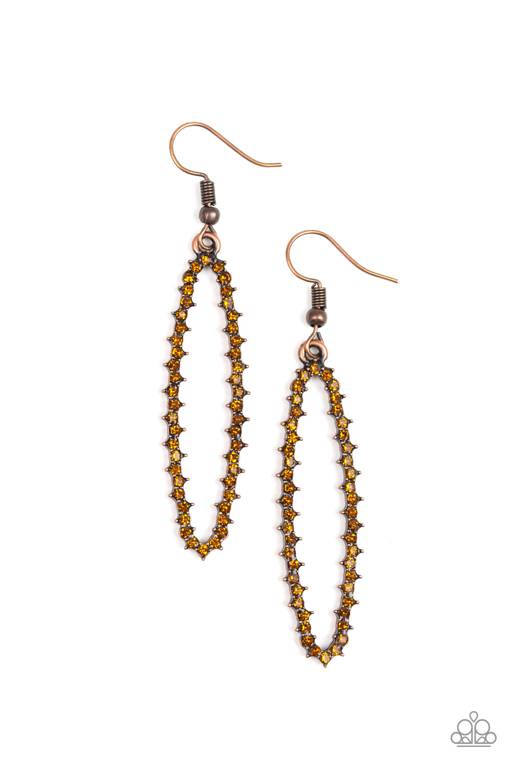 Paparazzi Earrings - A Little GLOW-mance - Copper