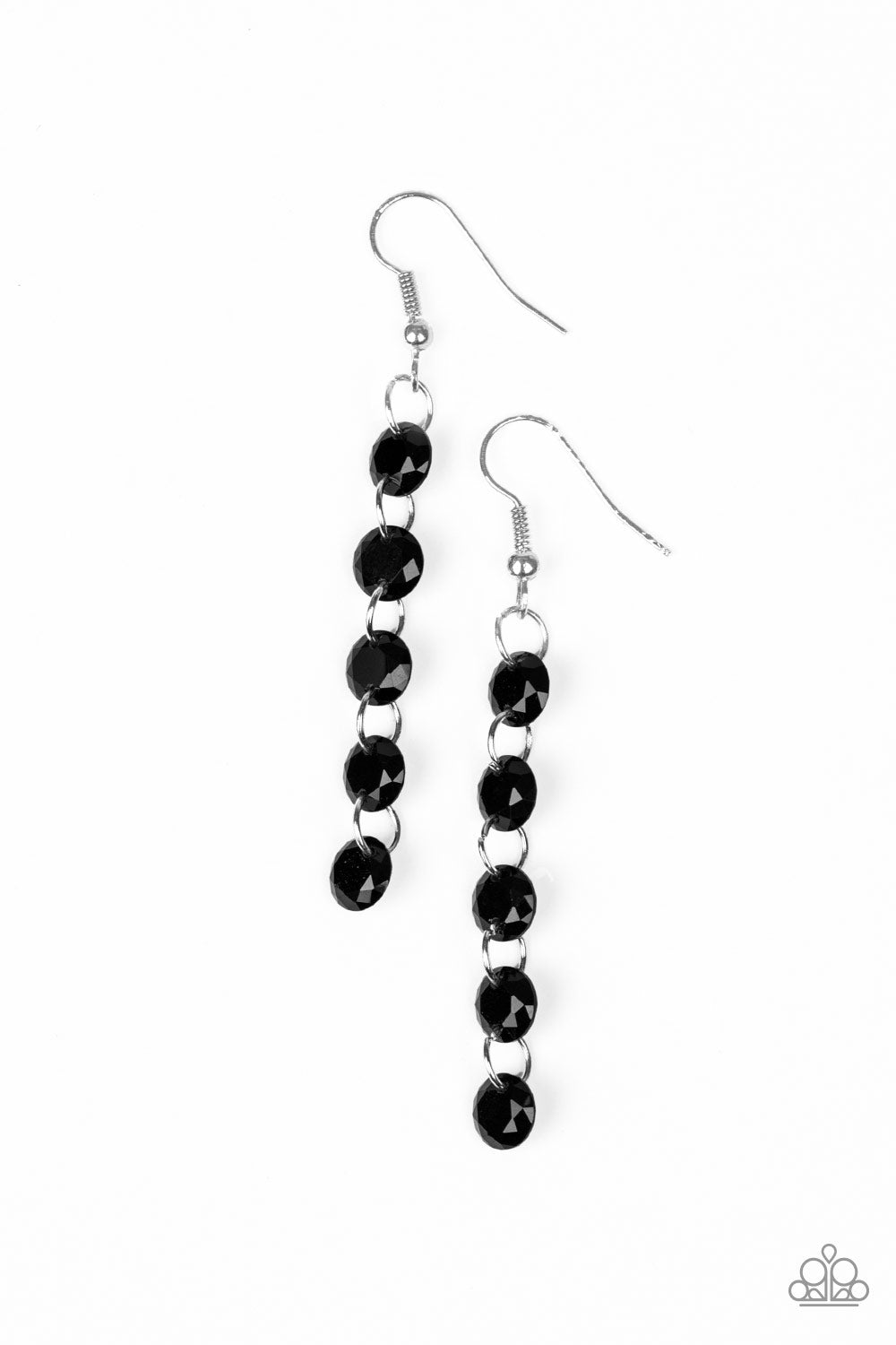Paparazzi Earrings - Trickle-Down Effect - Black