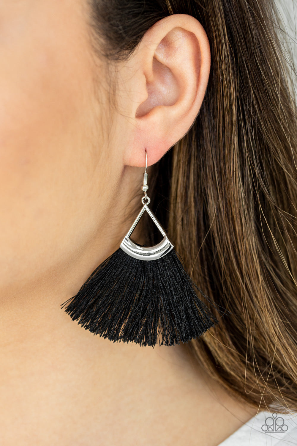 Paparazzi black sale tassel earrings