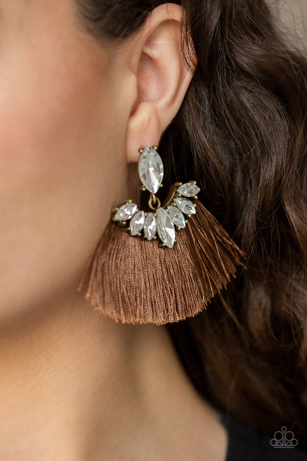 Paparazzi earrings - Formal Flair - Brown
