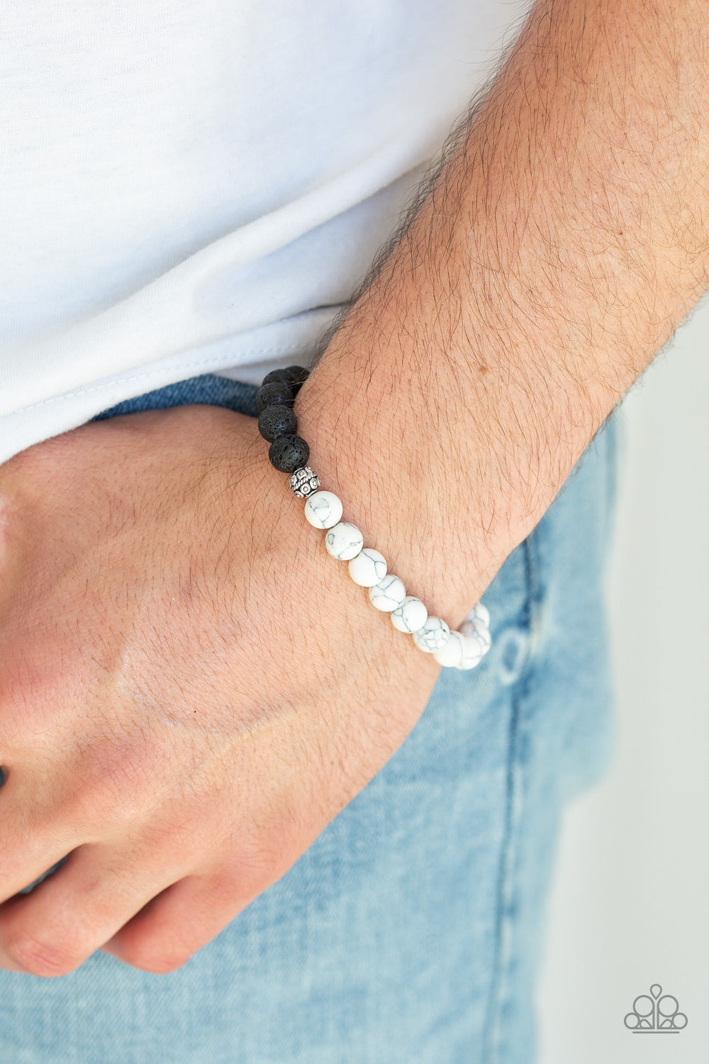 Paparazzi Men's Urban Collection bracelet - Fortune - White