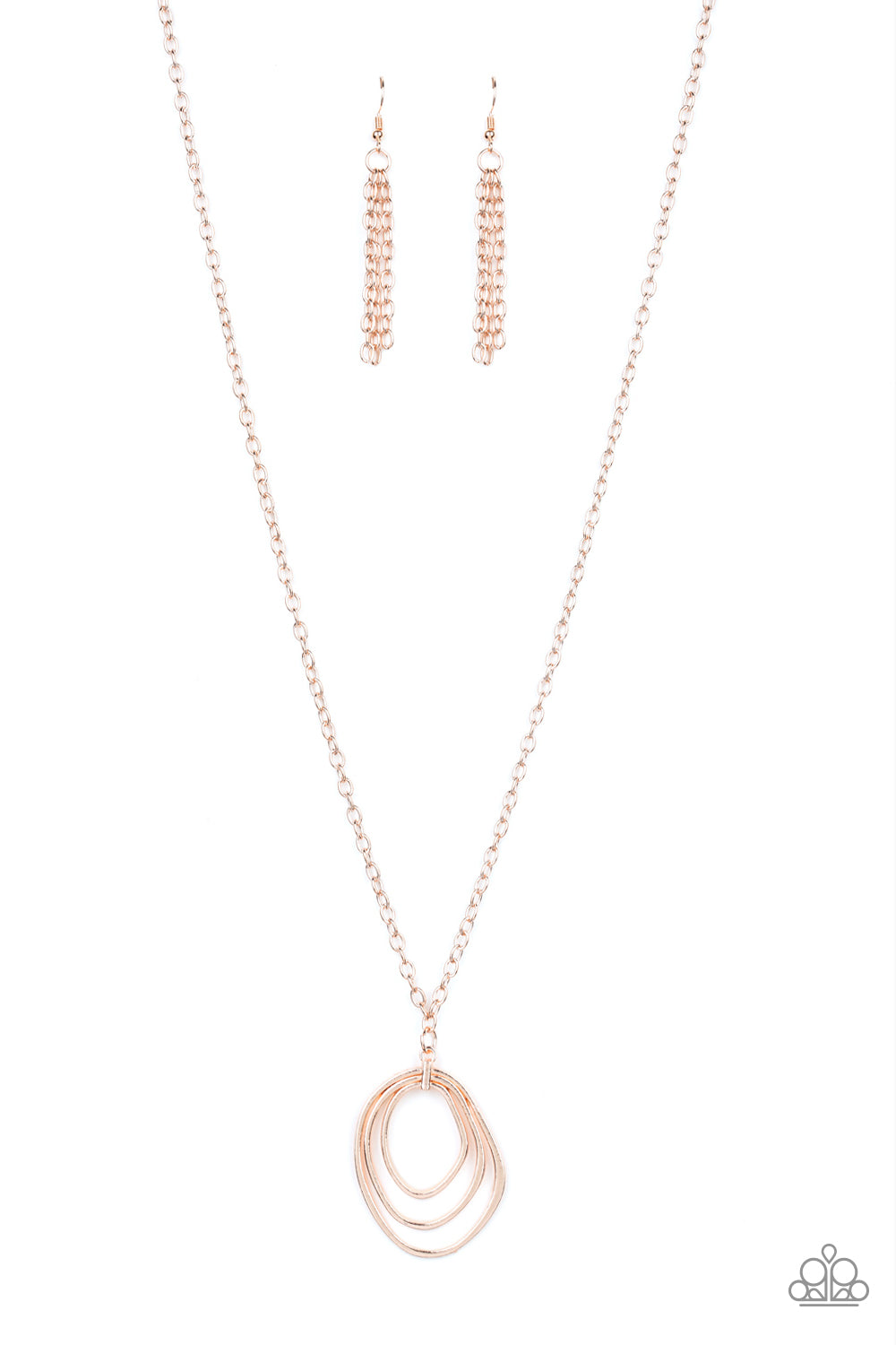 Going for Grit - Rose Gold and Silver Necklace - Paparazzi Accessories