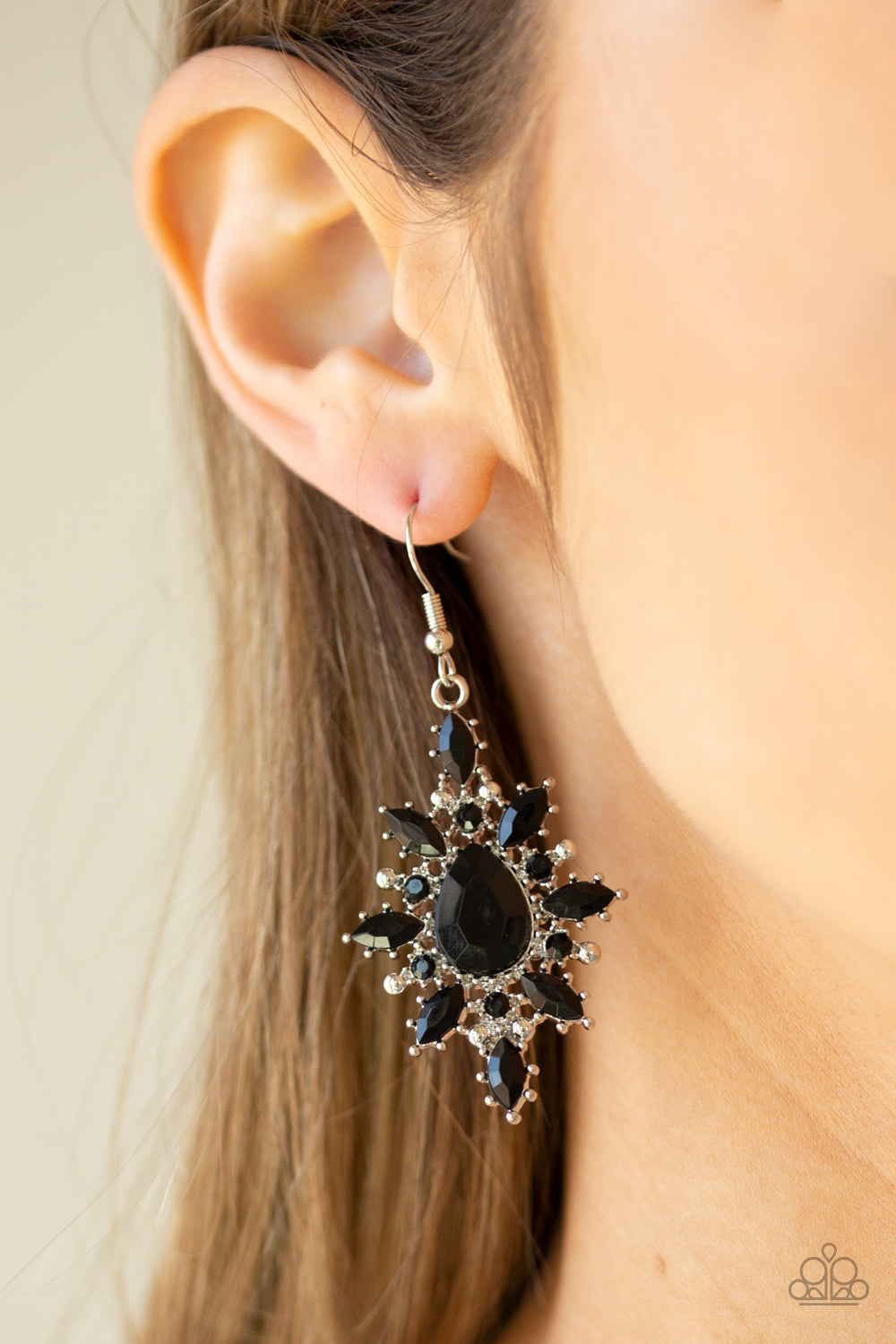 Paparazzi Earrings - Glamorously Colorful - Black