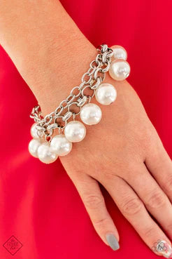 Paparazzi Bracelets - Word on Wall Street - White