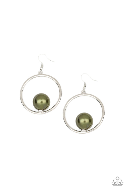 Paparazzi Earrings - Solitaire Refinement - Green