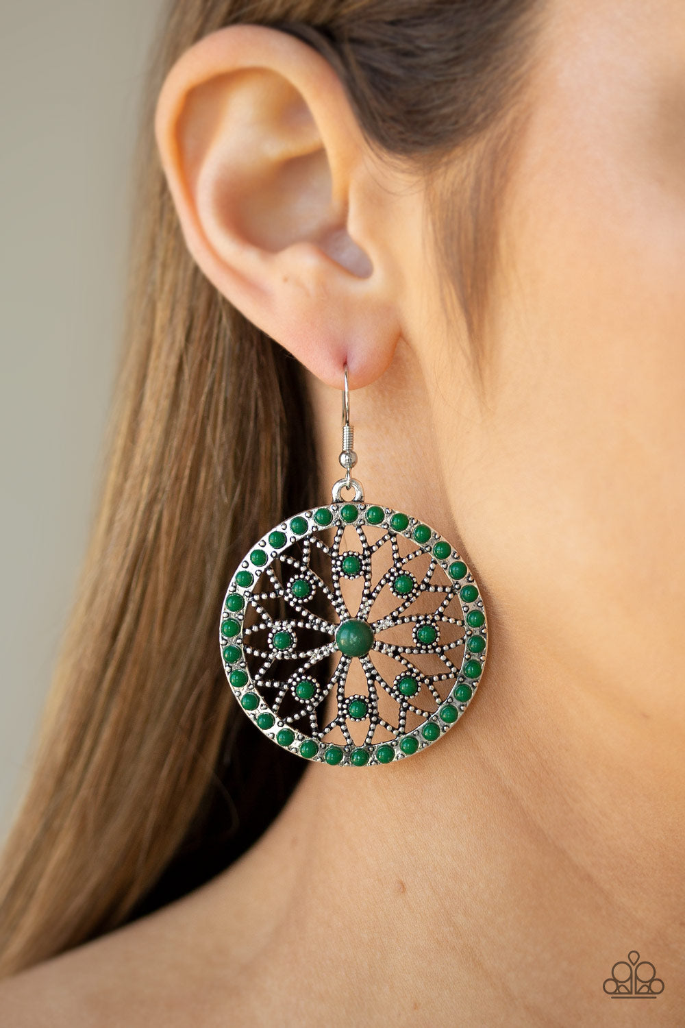 Paparazzi earrings - Merry Mandalas - Green