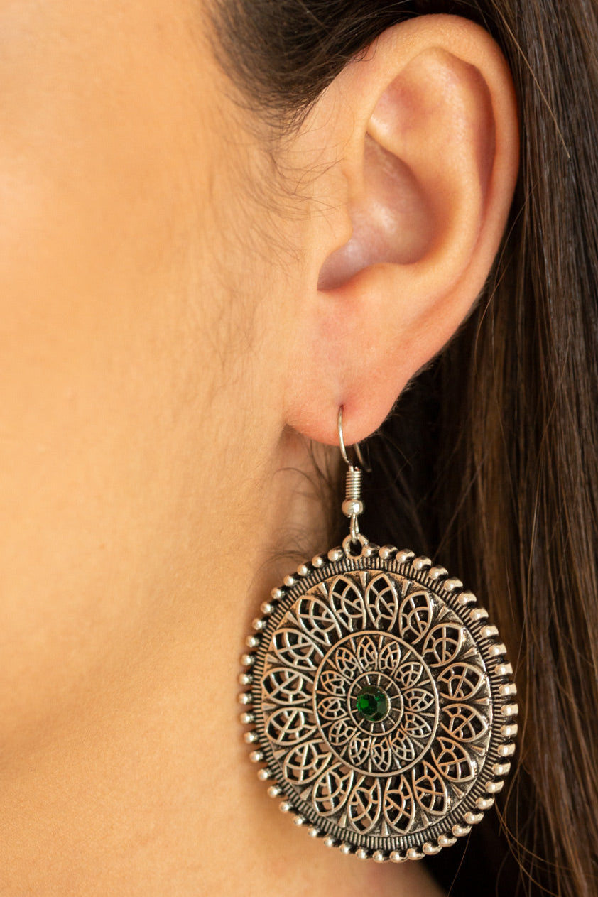 Paparazzi Earrings - WHEEL and Grace - Green